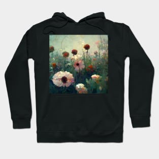 Pastel colored wildflowers growing in a garden Hoodie